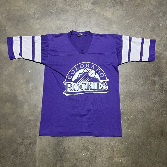 Vintage Other - Vintage 90s Colorado Rockies Purple MLB V-Neck T-Shirt
